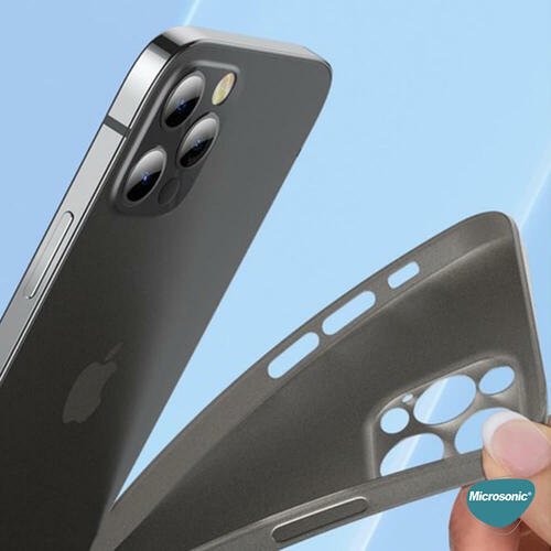 Microsonic Apple iPhone 12 Pro Max Kılıf Peipe Matte Silicone Siyah