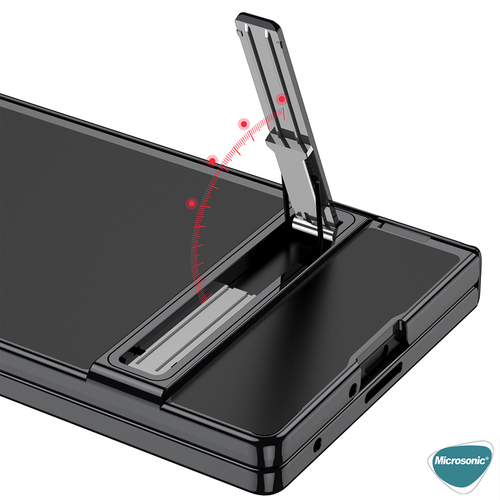 Microsonic Samsung Galaxy Z Fold 7 Kılıf Clarity Stand Siyah