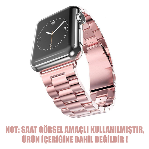 Microsonic Apple Watch SE 3 44mm Metal Stainless Steel Kordon Rose Gold