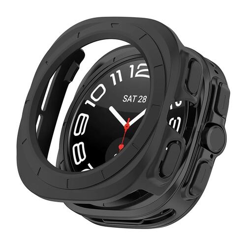 Microsonic Samsung Galaxy Watch Ultra 2025 Kılıf 360 Full Round Soft Silicone Siyah