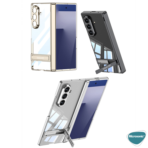 Microsonic Samsung Galaxy Z Fold 7 Kılıf Clarity Stand Gümüş