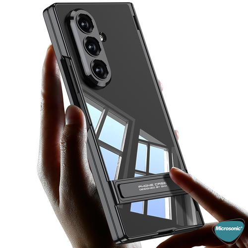 Microsonic Samsung Galaxy Z Fold 7 Kılıf Clarity Stand Gümüş