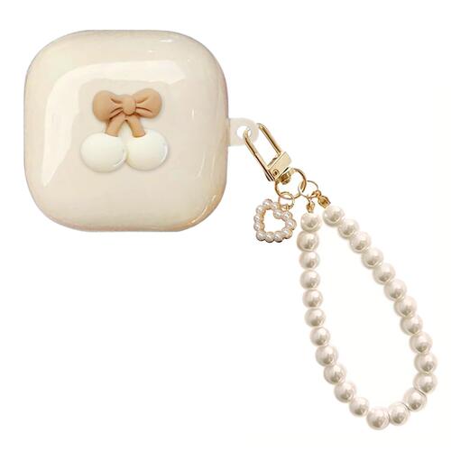 Microsonic Samsung Galaxy Buds Core Kılıf Cherry Figürlü Bej