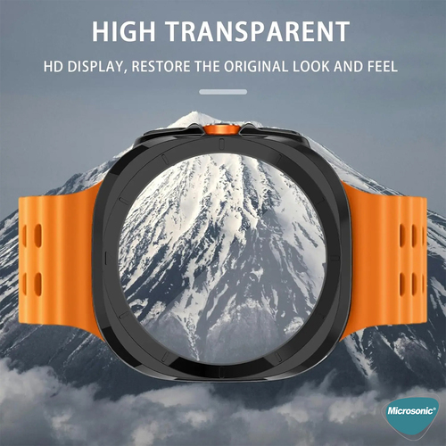 Microsonic Samsung Galaxy Watch Ultra 2025 Kılıf 360 Full Round Soft Silicone Şeffaf