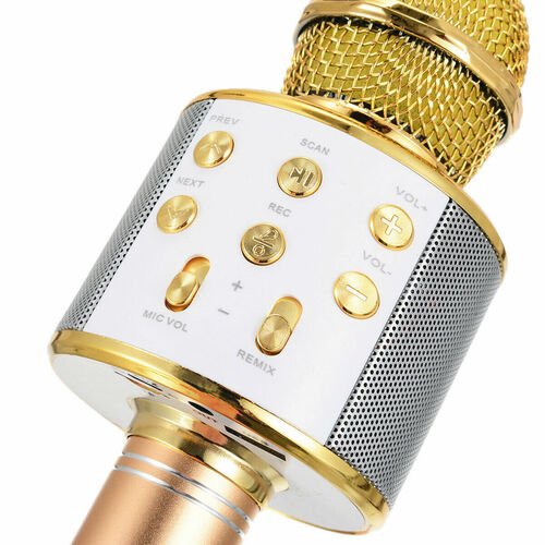 Microsonic Karaoke Bluetooth Mikrofon Gold