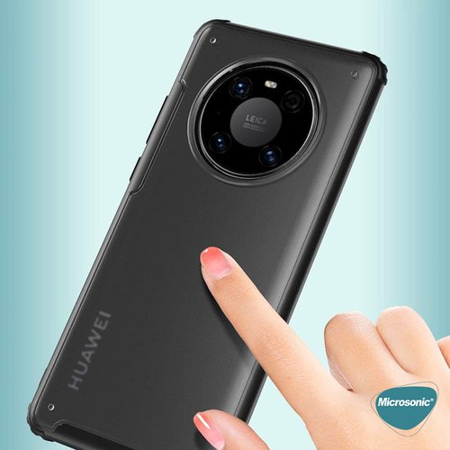 Microsonic Huawei Mate 40 Pro Kılıf Frosted Frame Lacivert