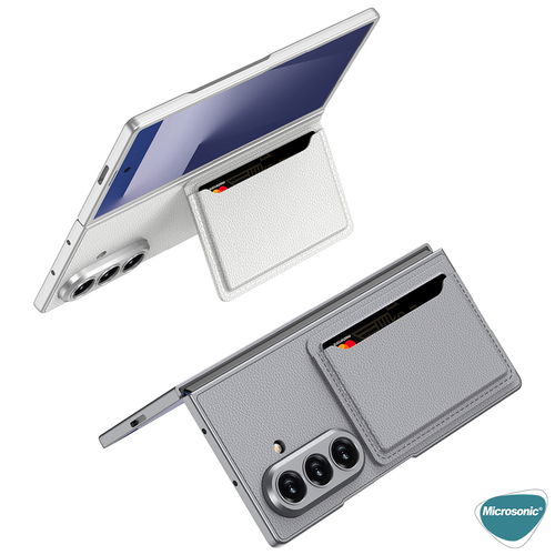 Microsonic Samsung Galaxy Z Fold 7 Kılıf LuxGrip Wallet Gri