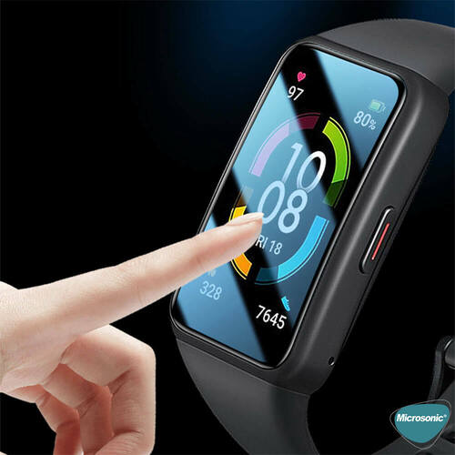 Microsonic Huawei Band 6 Kılıf 360 Full Round Soft Silicone Siyah