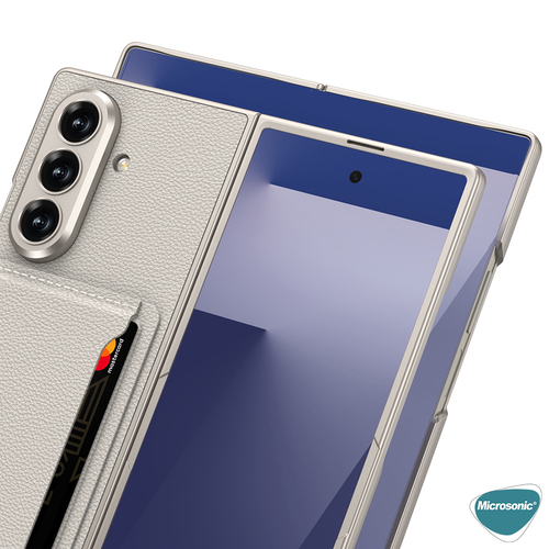 Microsonic Samsung Galaxy Z Fold 7 Kılıf LuxGrip Wallet Siyah