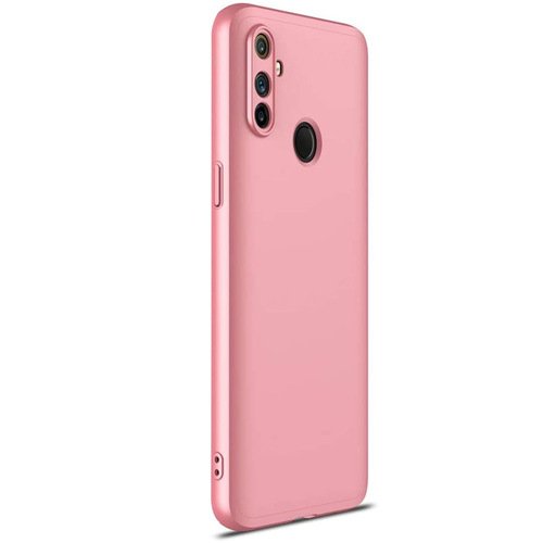 Microsonic Realme C3 Kılıf Double Dip 360 Protective Rose Gold