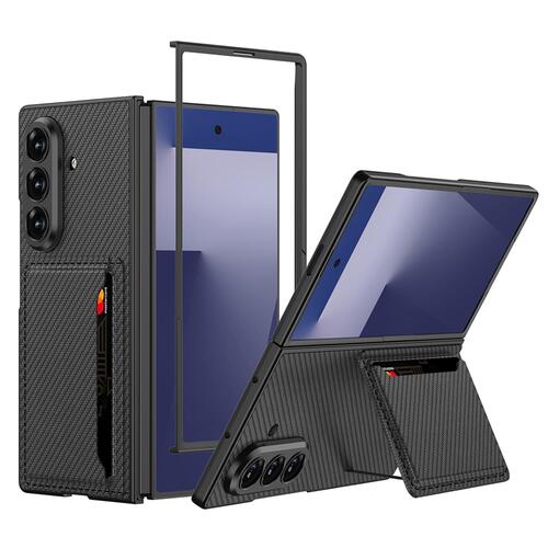 Microsonic Samsung Galaxy Z Fold 7 Kılıf LuxGrip Wallet Carbon Siyah