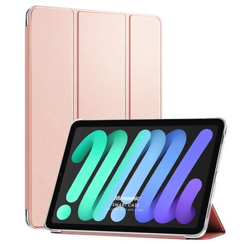 Microsonic Apple iPad Mini 7 Kılıf (A2993-A2995) Slim Translucent Back Smart Cover Rose Gold