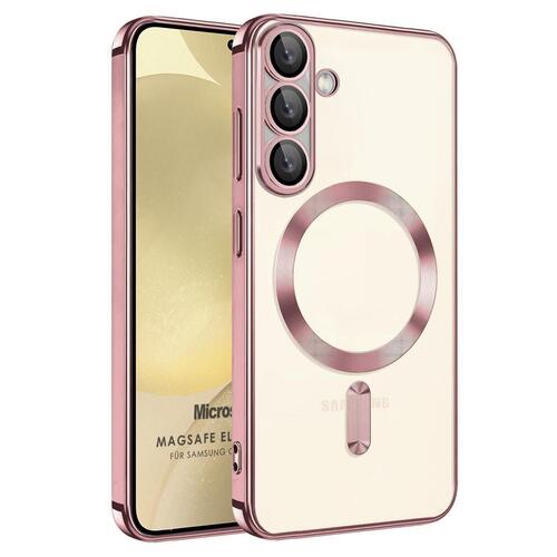 Microsonic Samsung Galaxy S26 Kılıf MagSafe Luxury Electroplate Rose Gold