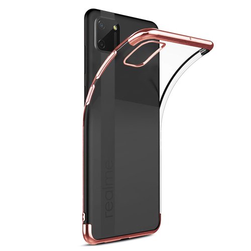 Microsonic Realme C11 Kılıf Skyfall Transparent Clear Rose Gold