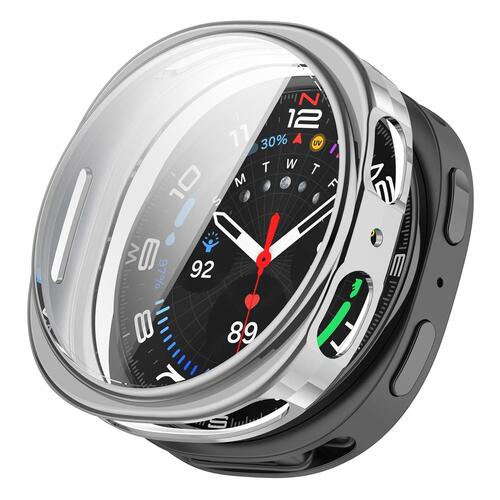 Microsonic Samsung Galaxy Watch 8 40mm Kılıf Ekranı Tam Kaplayan 360 Full Round Soft Silicone Gümüş