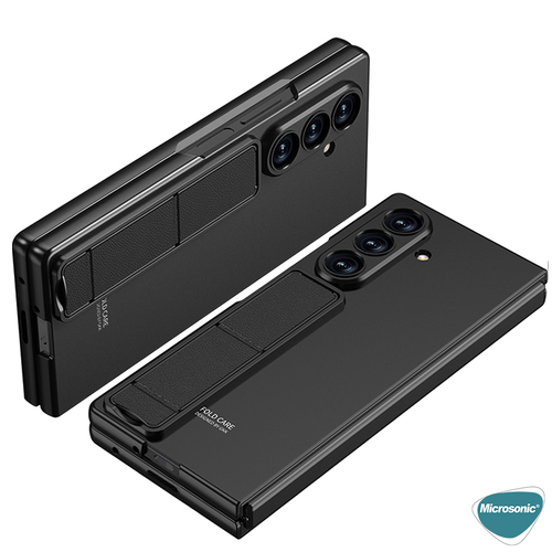 Microsonic Samsung Galaxy Z Fold 7 Kılıf Shape Hard Stand Siyah