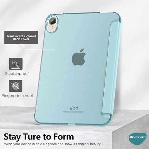 Microsonic Apple iPad Mini 7 Kılıf (A2993-A2995) Slim Translucent Back Smart Cover Kırmızı