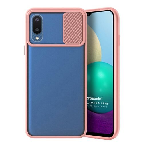 Microsonic Samsung Galaxy A02 Kılıf Slide Camera Lens Protection Rose Gold