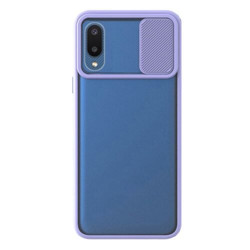 Microsonic Samsung Galaxy A02 Kılıf Slide Camera Lens Protection Lila