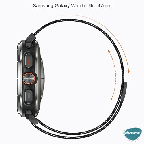 Microsonic Samsung Galaxy Watch Ultra Milanese Loop Kordon Siyah