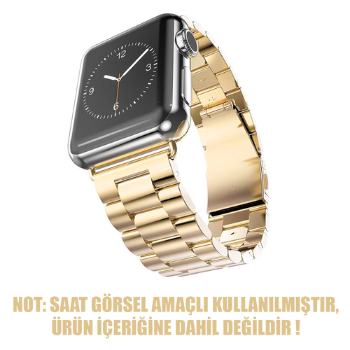 Microsonic Apple Watch SE 3 44mm Metal Stainless Steel Kordon Gold