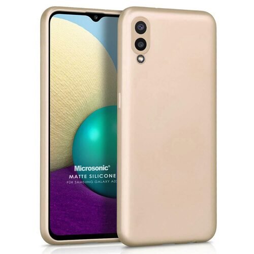 Microsonic Matte Silicone Samsung Galaxy A02 Kılıf Gold