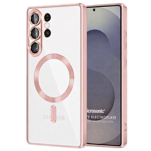 Microsonic Samsung Galaxy S26 Ultra Kılıf MagSafe Luxury Electroplate Rose Gold