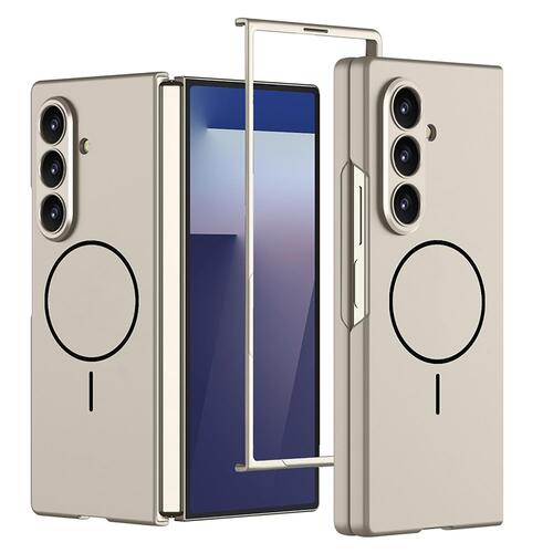 Microsonic Samsung Galaxy Z Fold 7 Kılıf Shape Hard MagSafe Bej