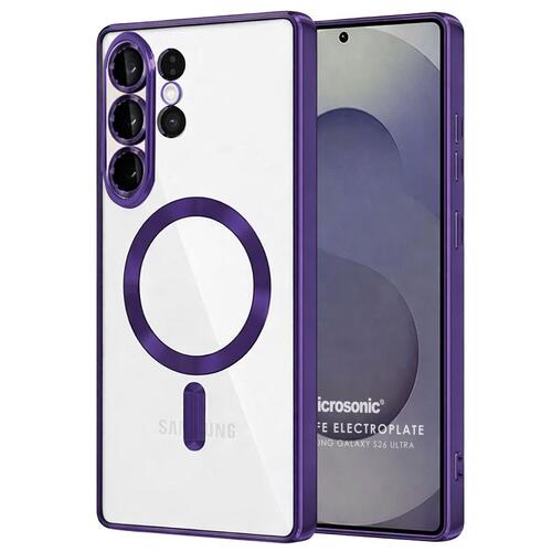 Microsonic Samsung Galaxy S26 Ultra Kılıf MagSafe Luxury Electroplate Mor