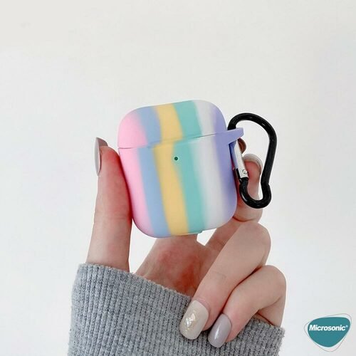 Microsonic Apple AirPods 3 Kılıf Painted Rainbow Pattern Renkli