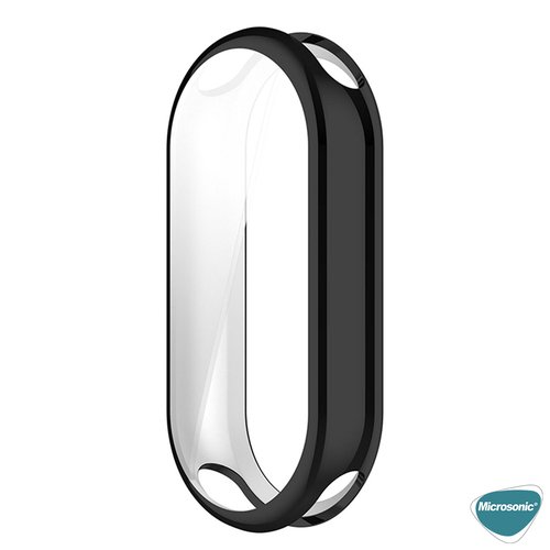 Microsonic Xiaomi Mi Band 8 Kılıf 360 Full Round Soft Silicone Siyah