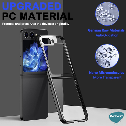 Microsonic Samsung Galaxy Z Flip 7 FE Kılıf Shell Platinum Şeffaf