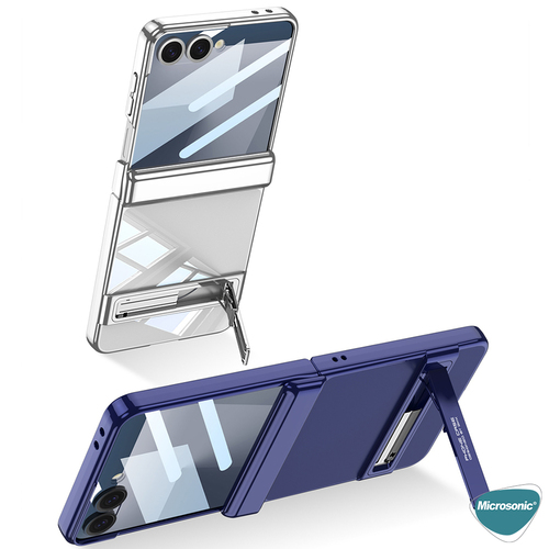 Microsonic Samsung Galaxy Z Flip 7 Kılıf Clarity Stand Lacivert