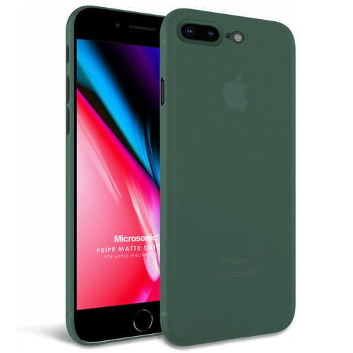 Microsonic Apple iPhone 8 Plus Kılıf Peipe Matte Silicone Yeşil