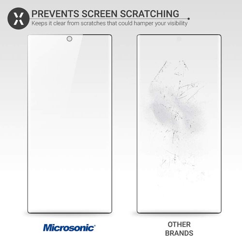 Microsonic Samsung Galaxy Note 10 Tam Kaplayan Temperli Cam Ekran Koruyucu Siyah