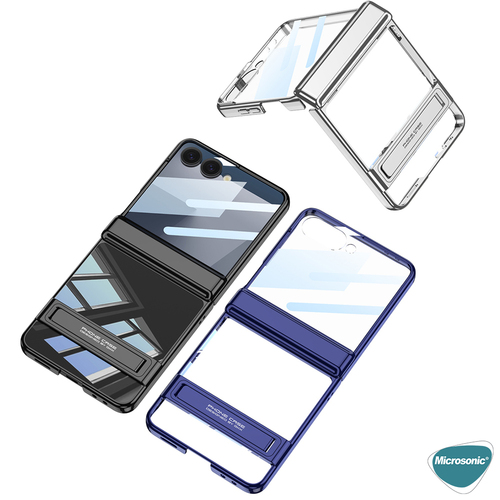 Microsonic Samsung Galaxy Z Flip 7 Kılıf Clarity Stand Siyah