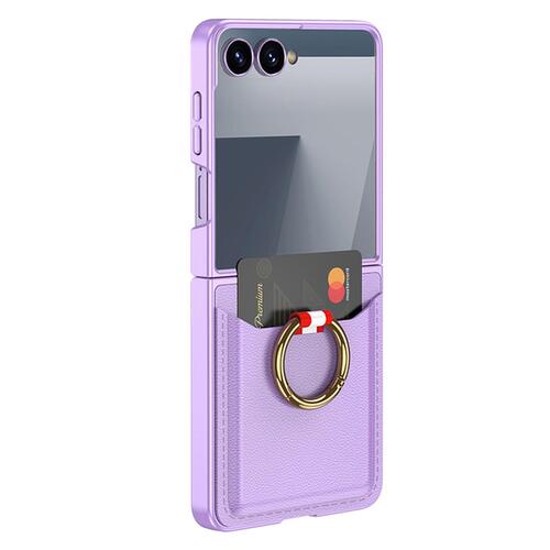 Microsonic Samsung Galaxy Z Flip 7 Kılıf LuxRing Wallet Lila