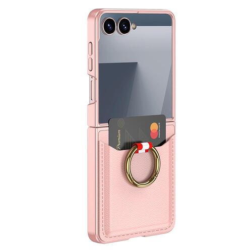 Microsonic Samsung Galaxy Z Flip 7 Kılıf LuxRing Wallet Rose Gold
