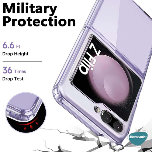 Microsonic Samsung Galaxy Z Flip 7 FE Kılıf Shock Absorbing Şeffaf