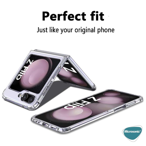 Microsonic Samsung Galaxy Z Flip 7 FE Kılıf Shock Absorbing Şeffaf