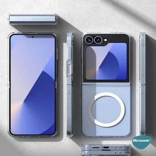 Microsonic Samsung Galaxy Z Flip 7 FE Kılıf MagSafe Clear Soft Şeffaf