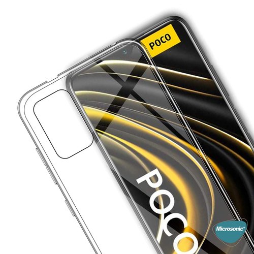 Microsonic Xiaomi Poco M3 Kılıf Transparent Soft Beyaz