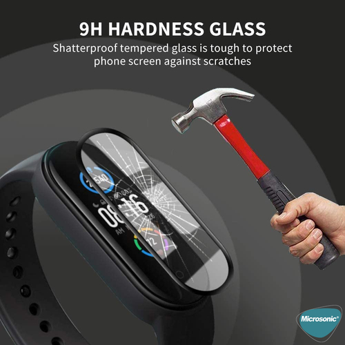 Microsonic Xiaomi Smart Band 10 Tam Kaplayan Nano Cam Ekran Koruyucu Siyah