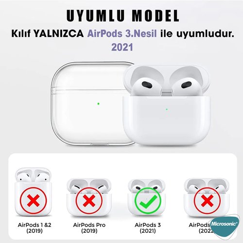 Microsonic AirPods 3. Nesil Kılıf Transparent Clear Soft Şeffaf