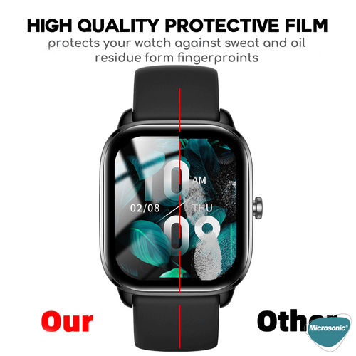 Microsonic Huawei Watch Fit 4 Tam Kaplayan Nano Cam Ekran Koruyucu Siyah