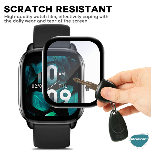 Microsonic Huawei Watch Fit 4 Tam Kaplayan Nano Cam Ekran Koruyucu Siyah