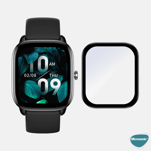 Microsonic Huawei Watch Fit 4 Tam Kaplayan Nano Cam Ekran Koruyucu Siyah
