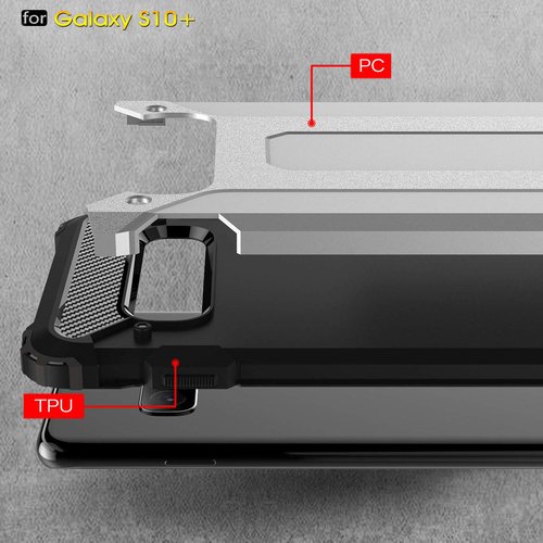 Microsonic Samsung Galaxy S10 Plus Kılıf Rugged Armor Siyah