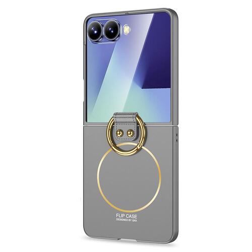 Microsonic Samsung Galaxy Z Flip 7 Kılıf Ring Fall MagSafe Gümüş
