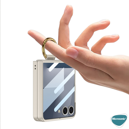 Microsonic Samsung Galaxy Z Flip 7 Kılıf Ring Fall MagSafe Gümüş